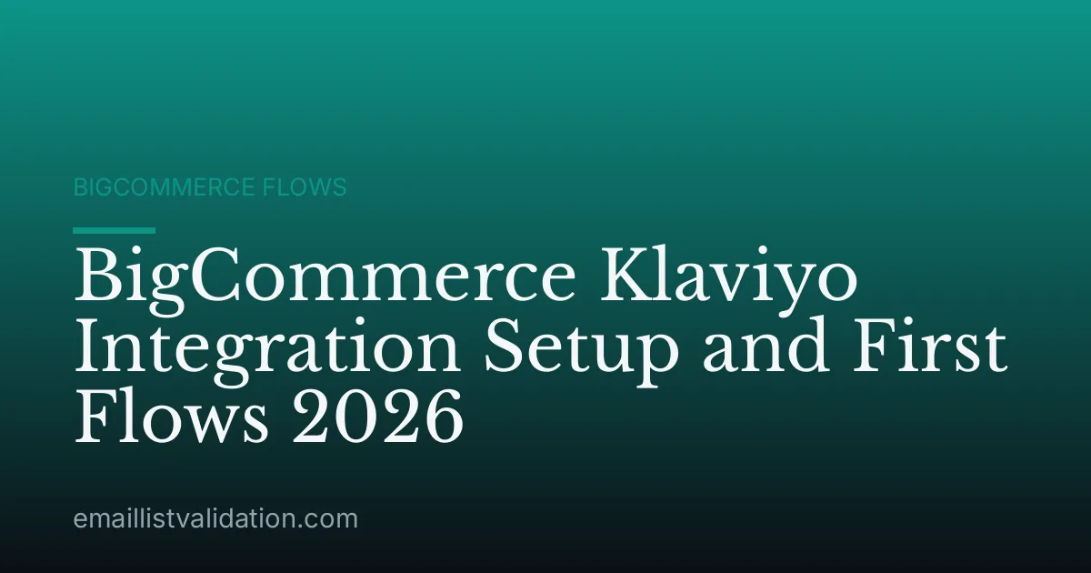 BigCommerce Klaviyo Integration Setup and First Flows 2026