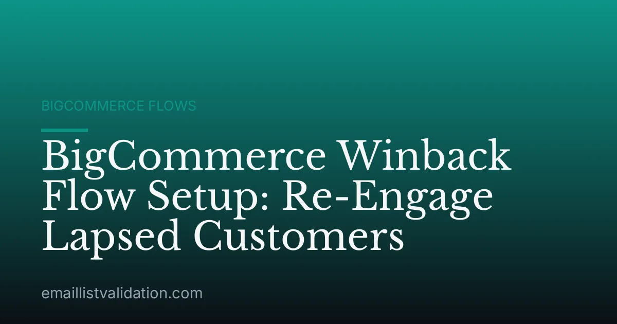 BigCommerce Winback Flow Setup: Re-Engage Lapsed Customers