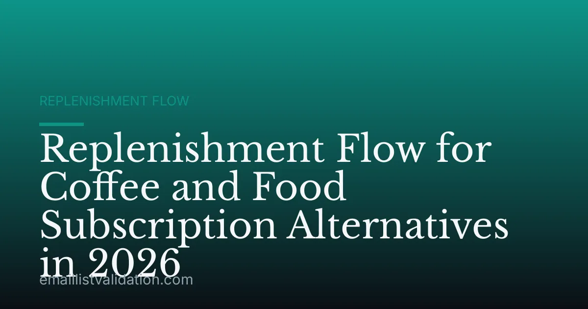 Replenishment Flow for Coffee and Food Subscription Alternatives in 2026