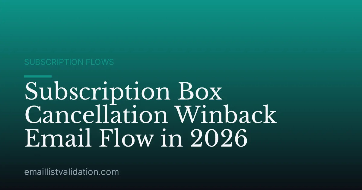 Subscription Box Cancellation Winback Email Flow in 2026