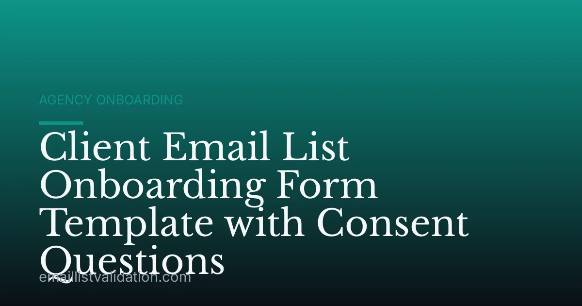 Client Email List Onboarding Form Template with Consent Questions