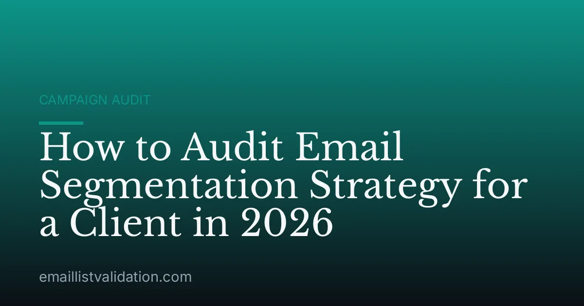 How to Audit Email Segmentation Strategy for a Client in 2026