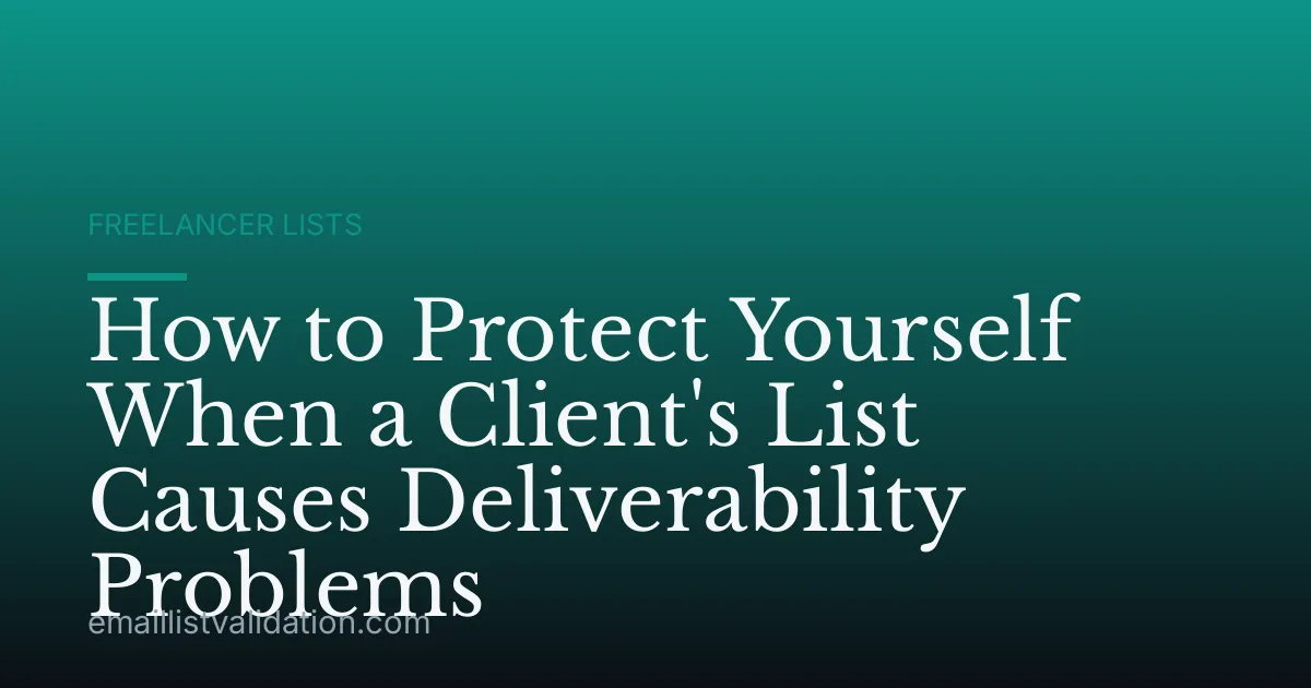 How to Protect Yourself When a Client's List Causes Deliverability Problems