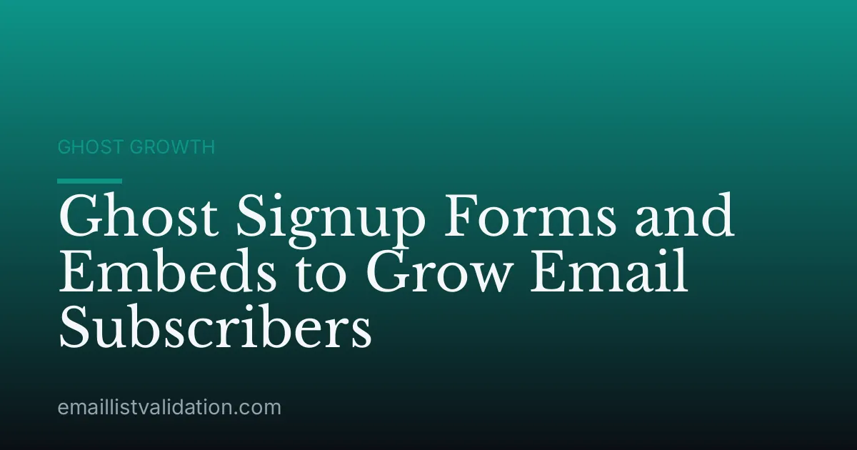 Ghost Signup Forms and Embeds to Grow Email Subscribers