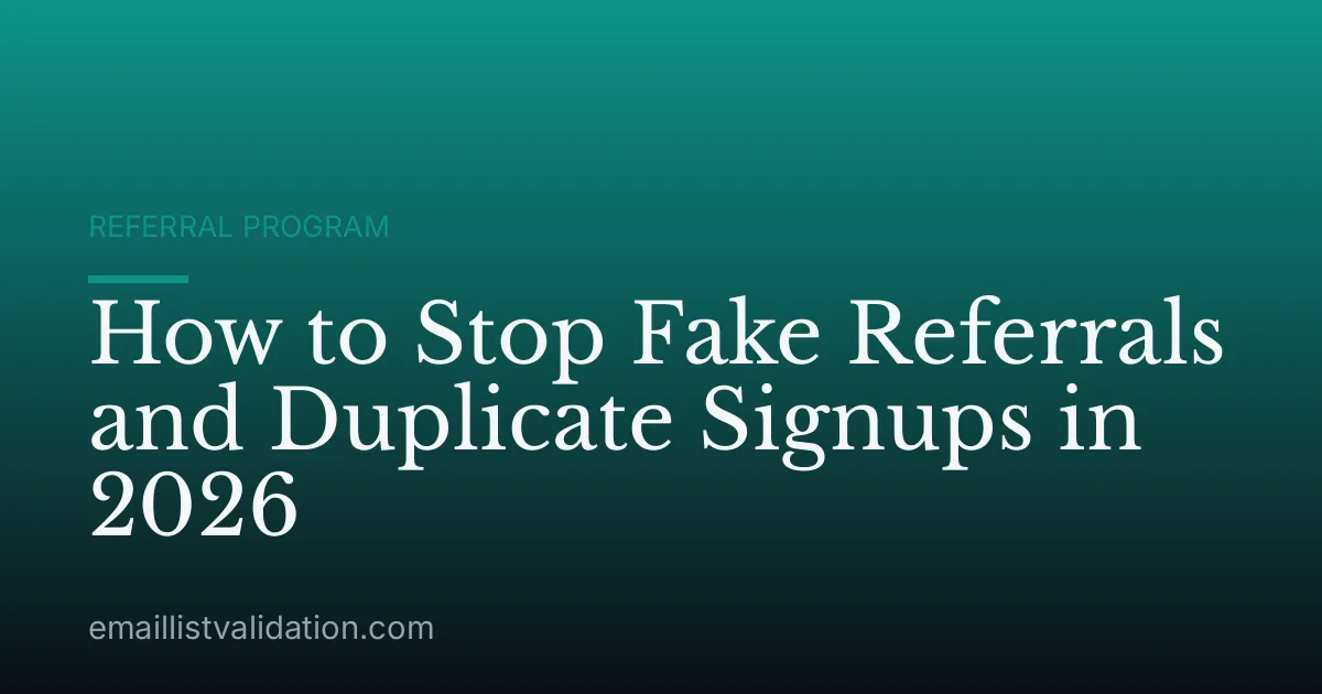How to Stop Fake Referrals and Duplicate Signups in 2026