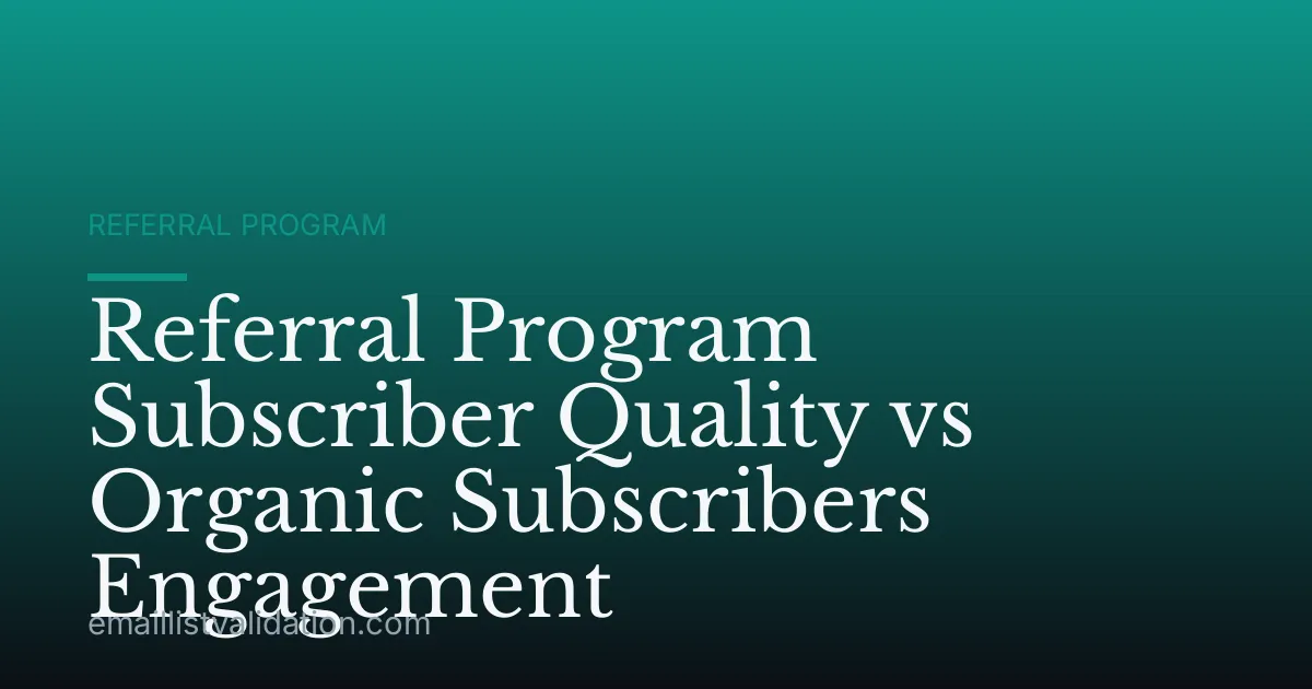 Referral Program Subscriber Quality vs Organic Subscribers Engagement