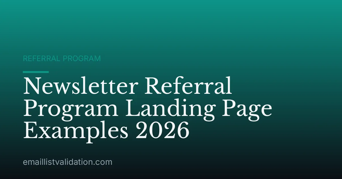 Newsletter Referral Program Landing Page Examples 2026