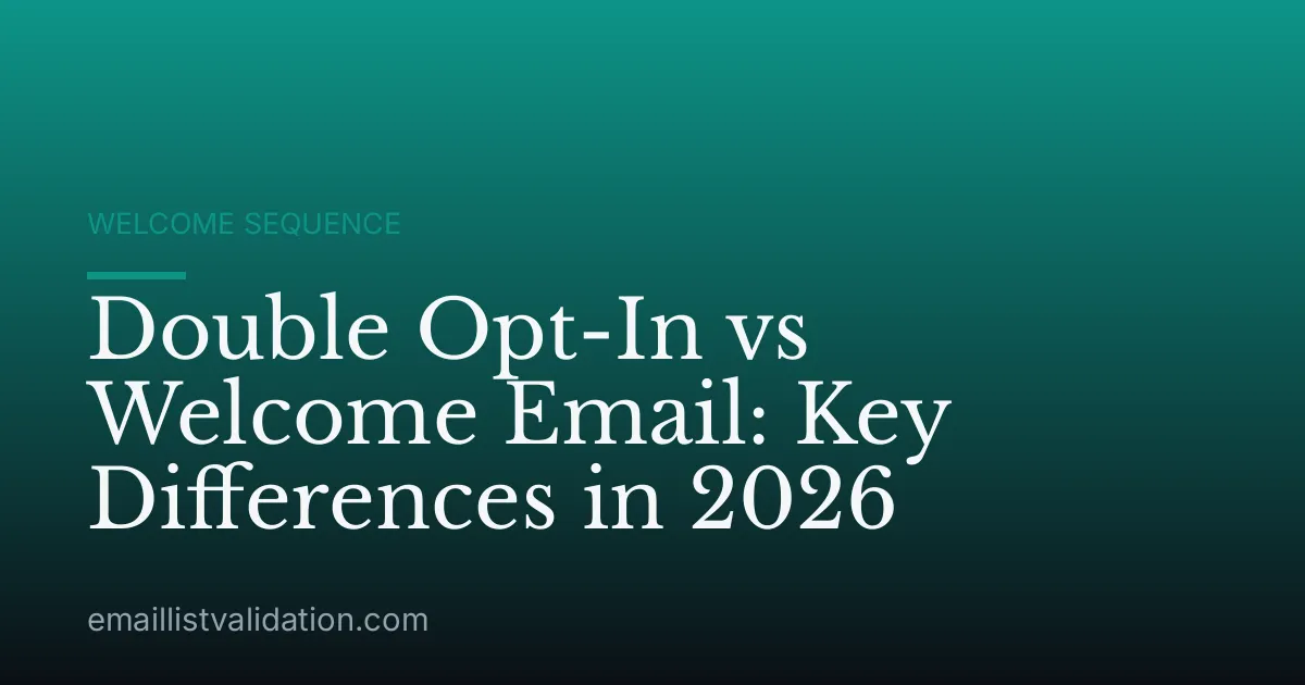 Double Opt-In vs Welcome Email: Key Differences in 2026