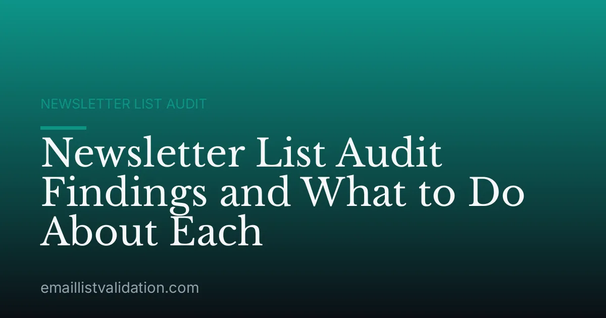 Newsletter List Audit Findings and What to Do About Each