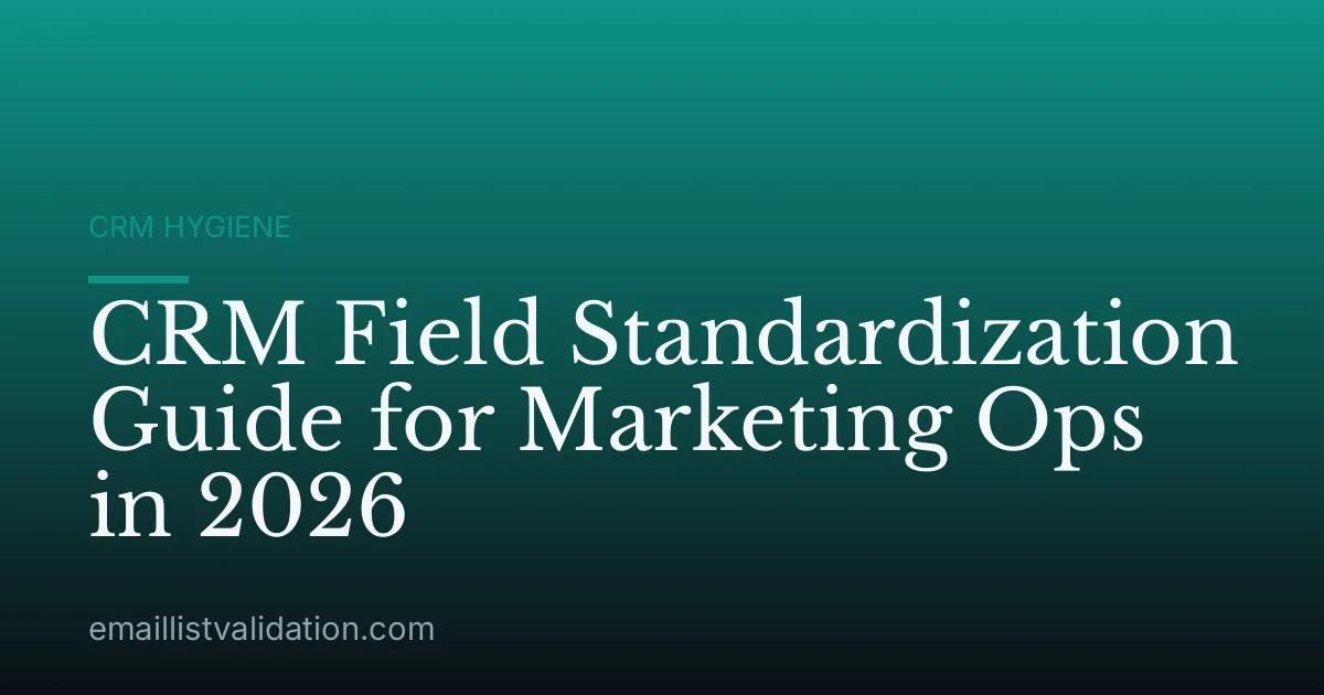 CRM Field Standardization Guide for Marketing Ops in 2026