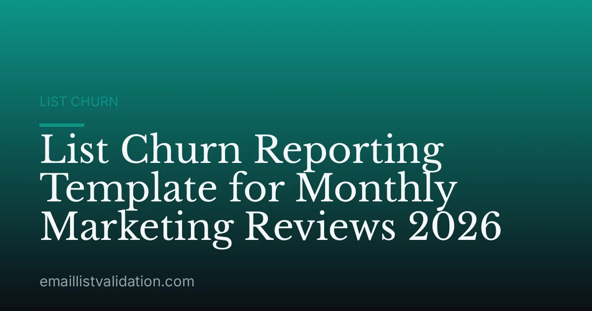 List Churn Reporting Template for Monthly Marketing Reviews 2026