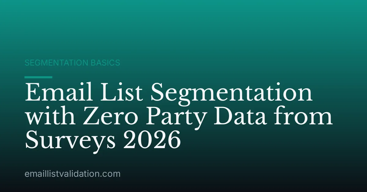 Email List Segmentation with Zero Party Data from Surveys 2026