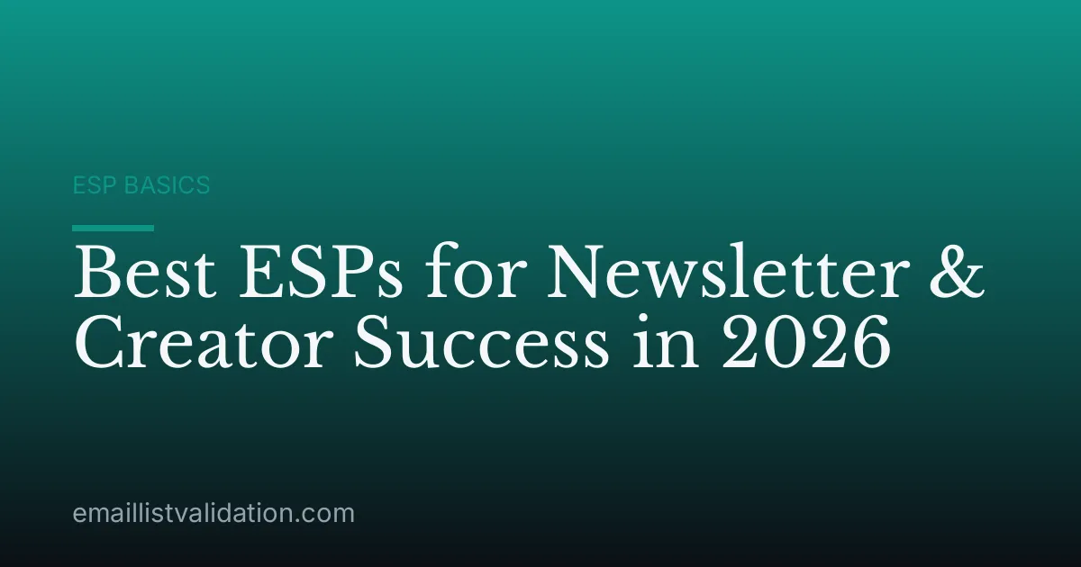 Best ESPs for Newsletter & Creator Success in 2026