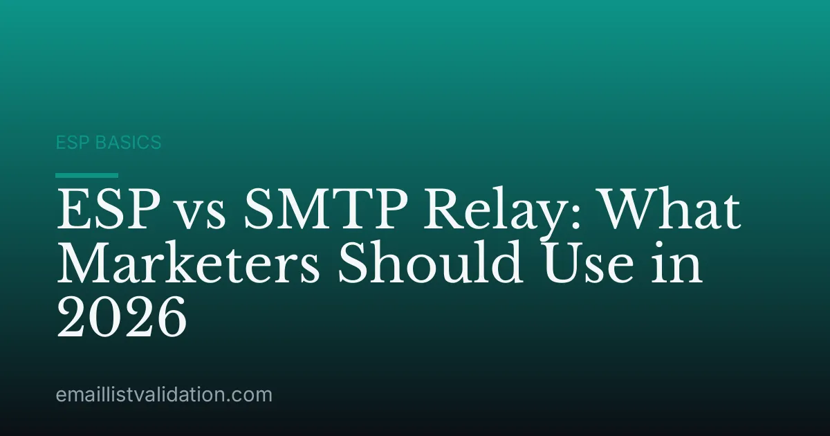 ESP vs SMTP Relay: What Marketers Should Use in 2026