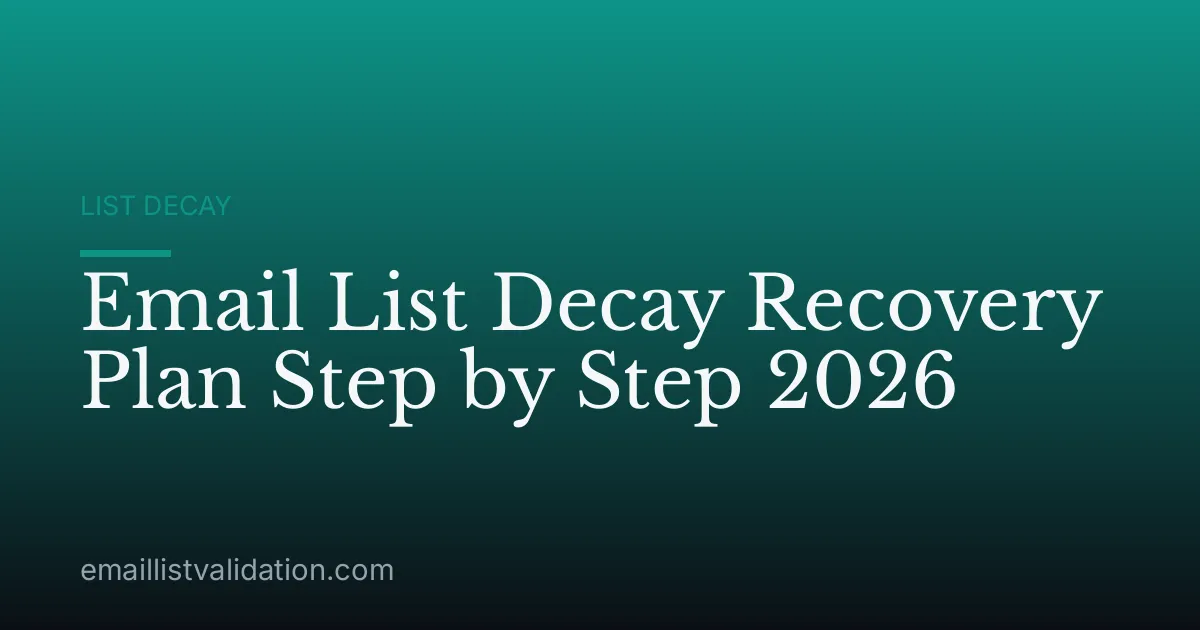 Email List Decay Recovery Plan Step by Step 2026