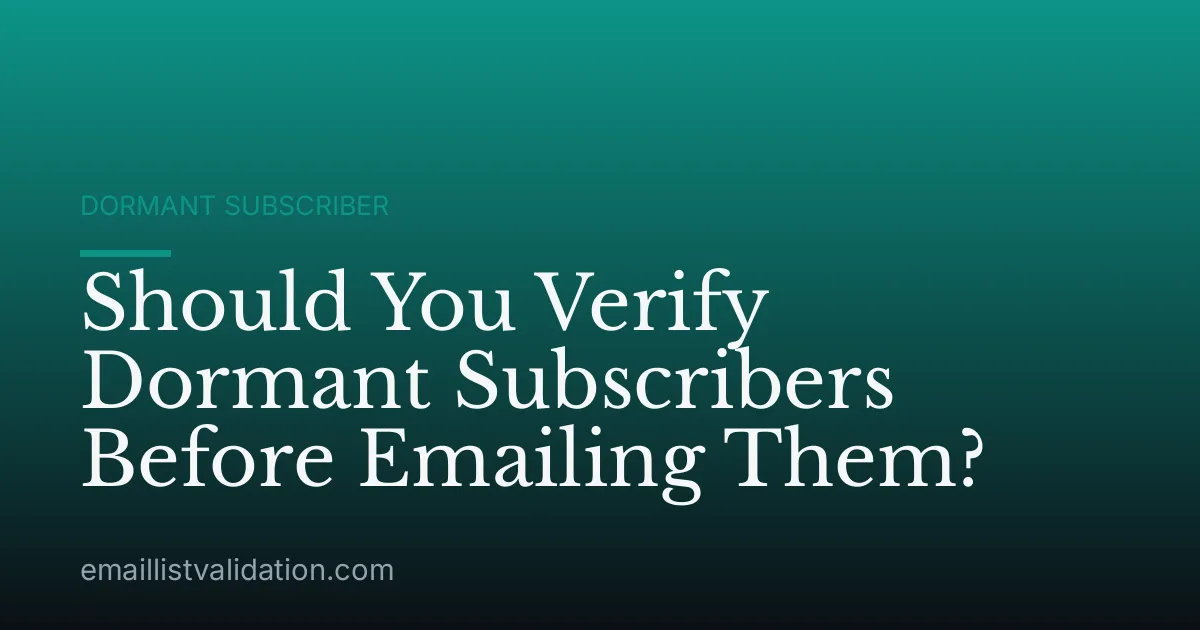 Should You Verify Dormant Subscribers Before Emailing Them?