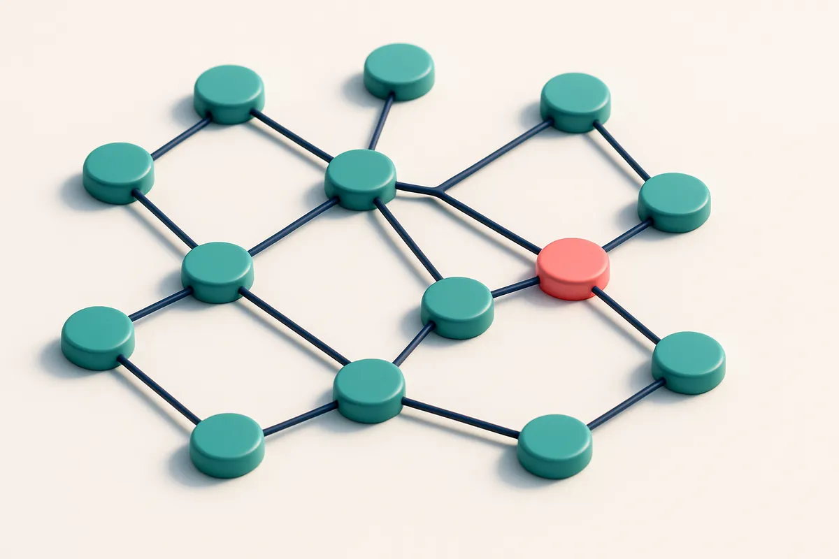 a network of small circular nodes connected by lines