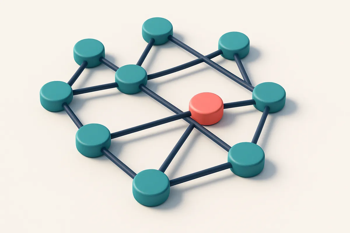 a network of small circular nodes connected by lines