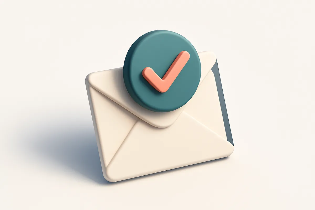 an envelope with a checkmark, symbolizing a valid, cleaned email address