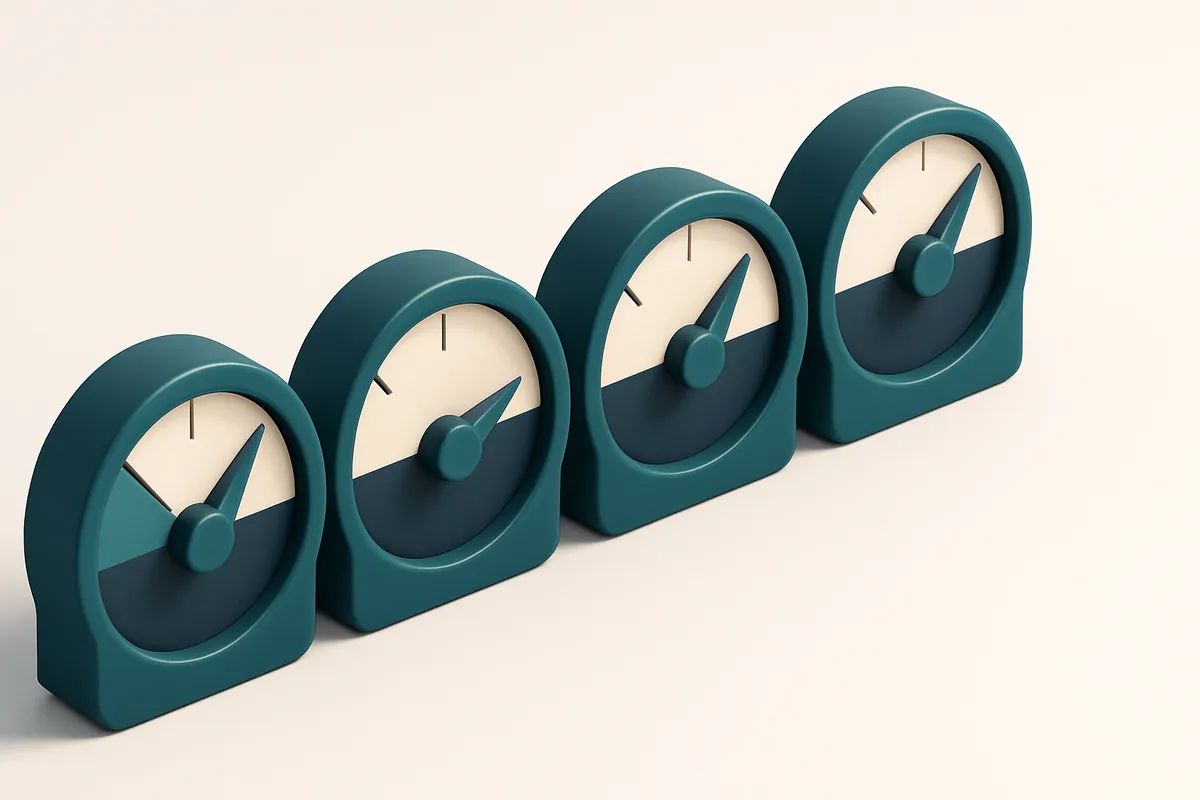 a row of four gauges, each labeled with a different verdict type: valid, invalid, catch-all, risky