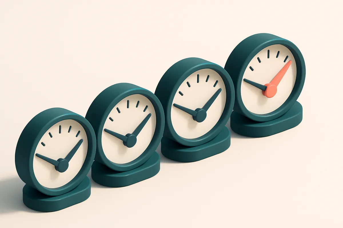 A row of four gauges, each showing different sending behavior levels — one sharply elevated