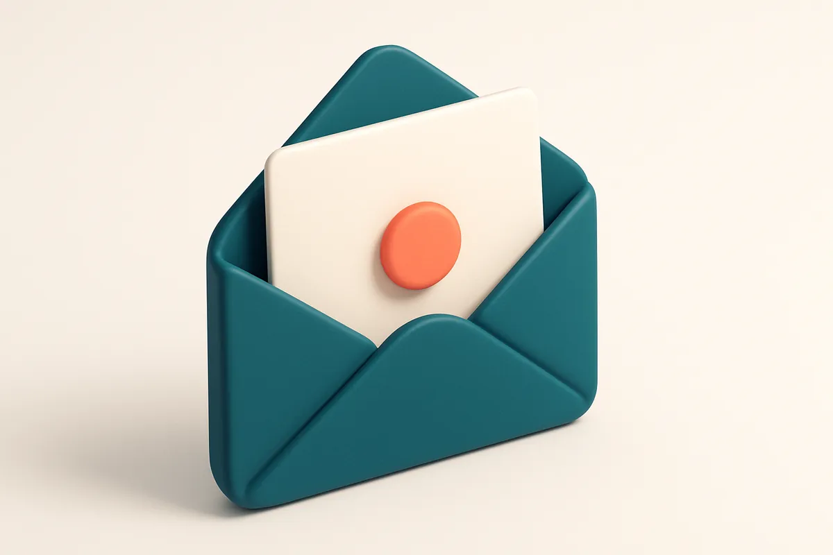 a single envelope with a hidden dot inside it, visible only in detail