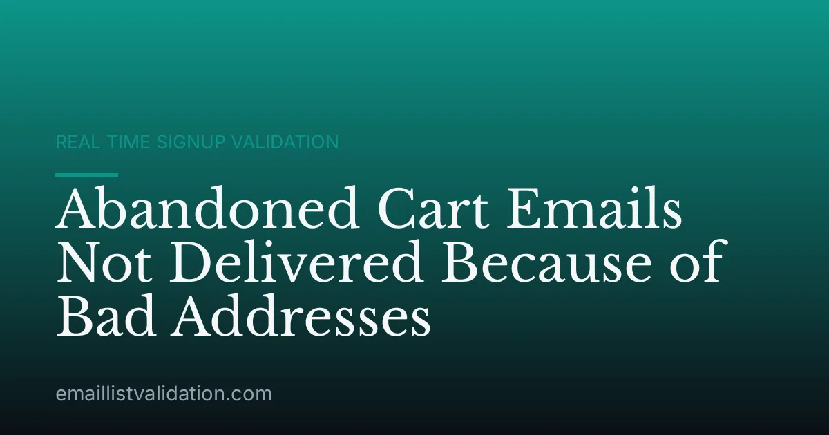 Abandoned Cart Emails Not Delivered Because of Bad Addresses