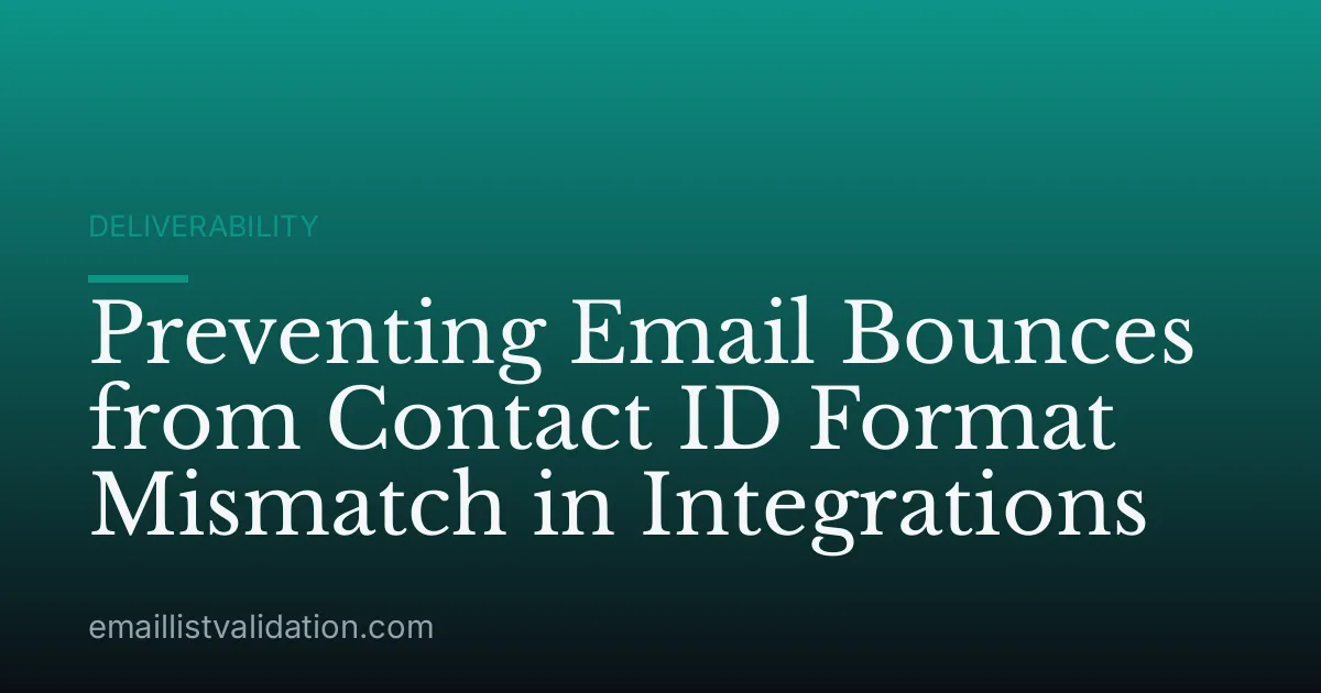 Preventing Email Bounces from Contact ID Format Mismatch in Integrations