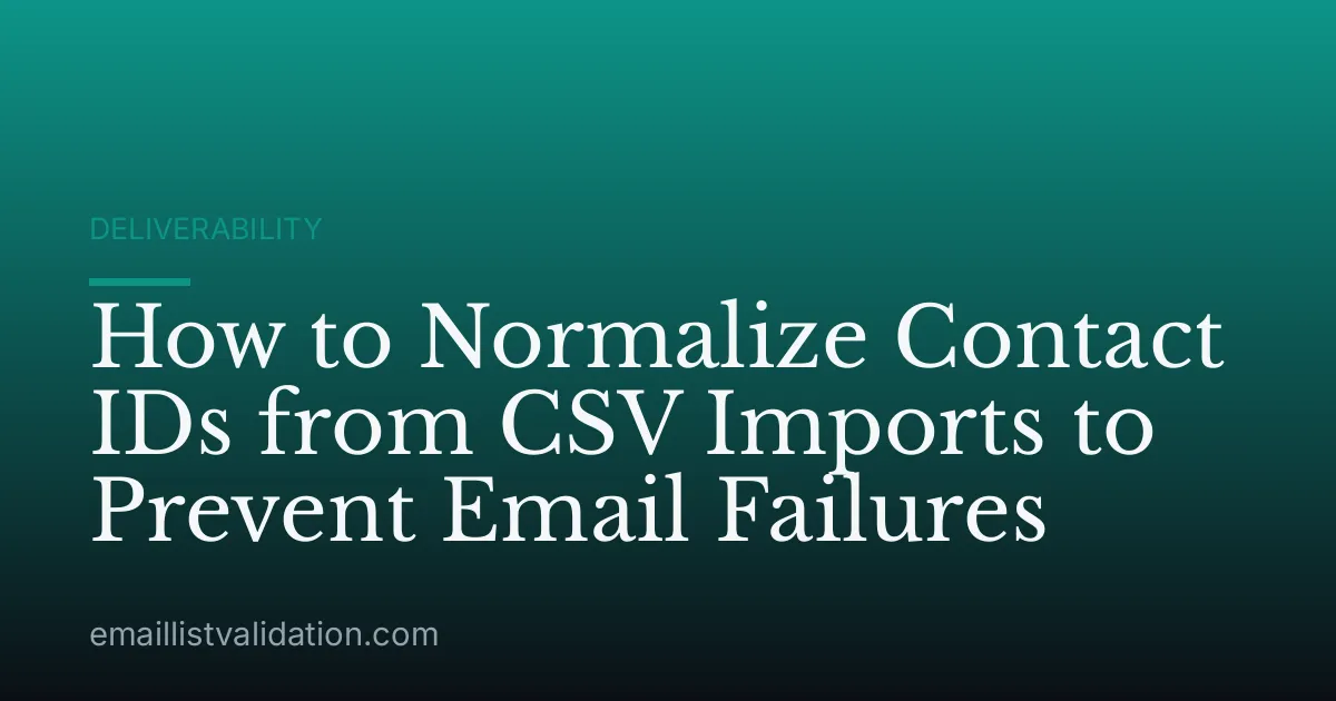 How to Normalize Contact IDs from CSV Imports to Prevent Email Failures