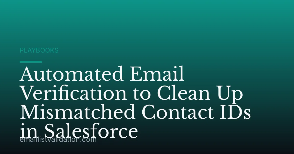Automated Email Verification to Clean Up Mismatched Contact IDs in Salesforce
