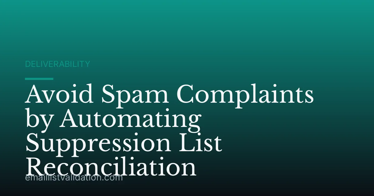 Avoid Spam Complaints by Automating Suppression List Reconciliation