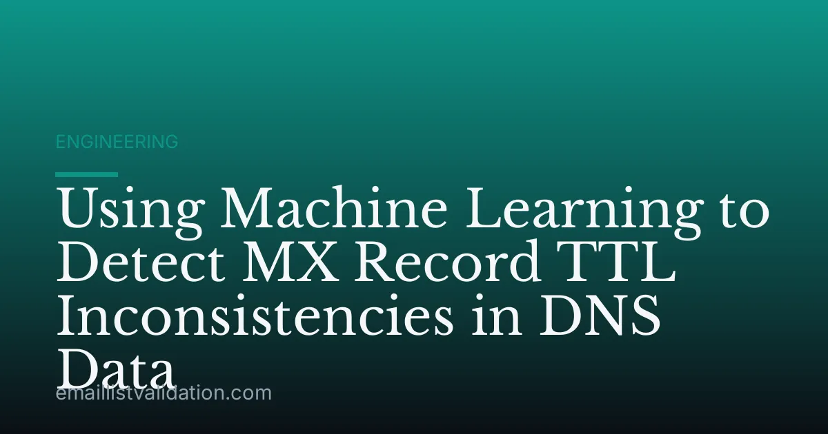 Using Machine Learning to Detect MX Record TTL Inconsistencies in DNS Data