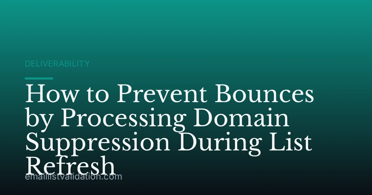 How to Prevent Bounces by Processing Domain Suppression During List Refresh