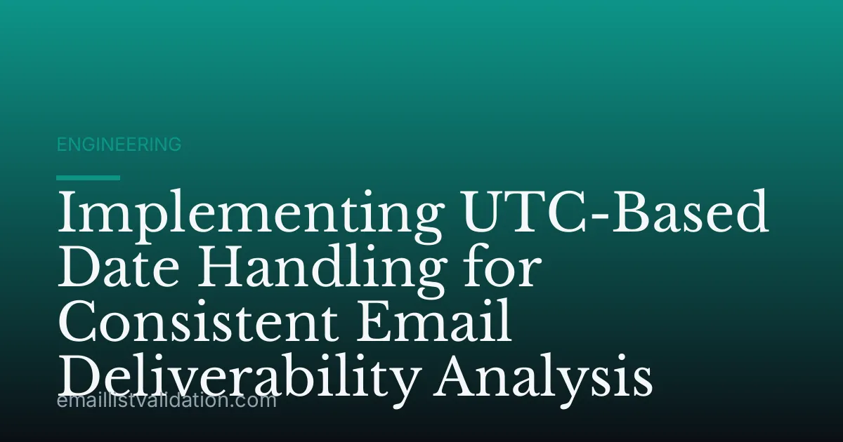 Implementing UTC-Based Date Handling for Consistent Email Deliverability Analysis