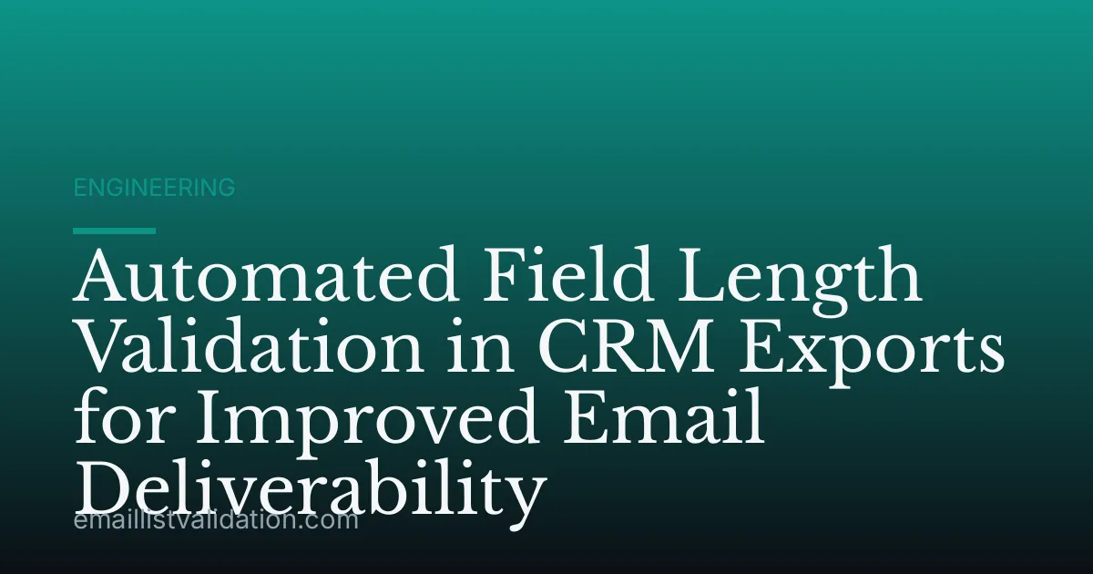 Automated Field Length Validation in CRM Exports for Improved Email Deliverability