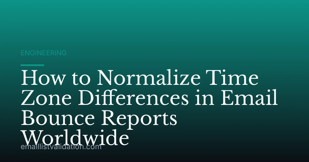 How to Normalize Time Zone Differences in Email Bounce Reports Worldwide