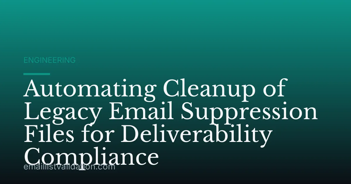 Automating Cleanup of Legacy Email Suppression Files for Deliverability Compliance