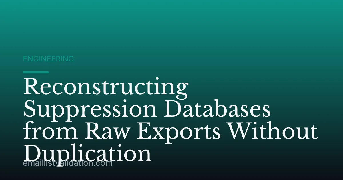 Reconstructing Suppression Databases from Raw Exports Without Duplication