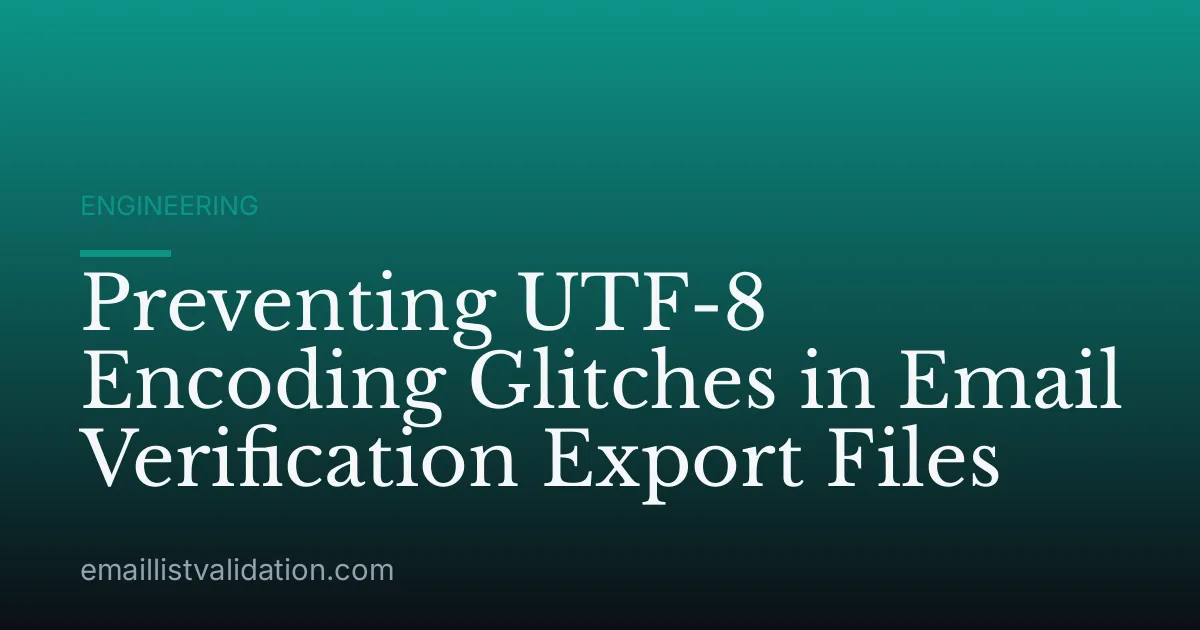 Preventing UTF-8 Encoding Glitches in Email Verification Export Files