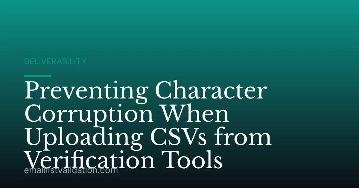 Preventing Character Corruption When Uploading CSVs from Verification Tools