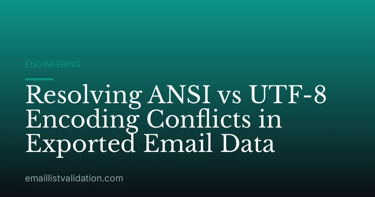 Resolving ANSI vs UTF-8 Encoding Conflicts in Exported Email Data