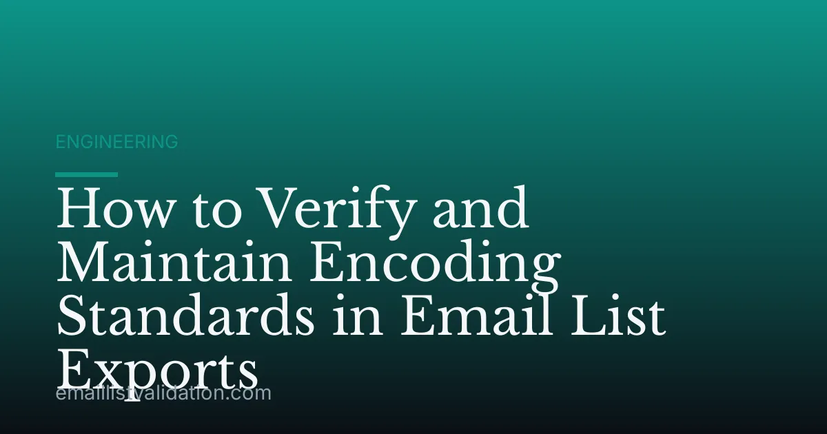 How to Verify and Maintain Encoding Standards in Email List Exports