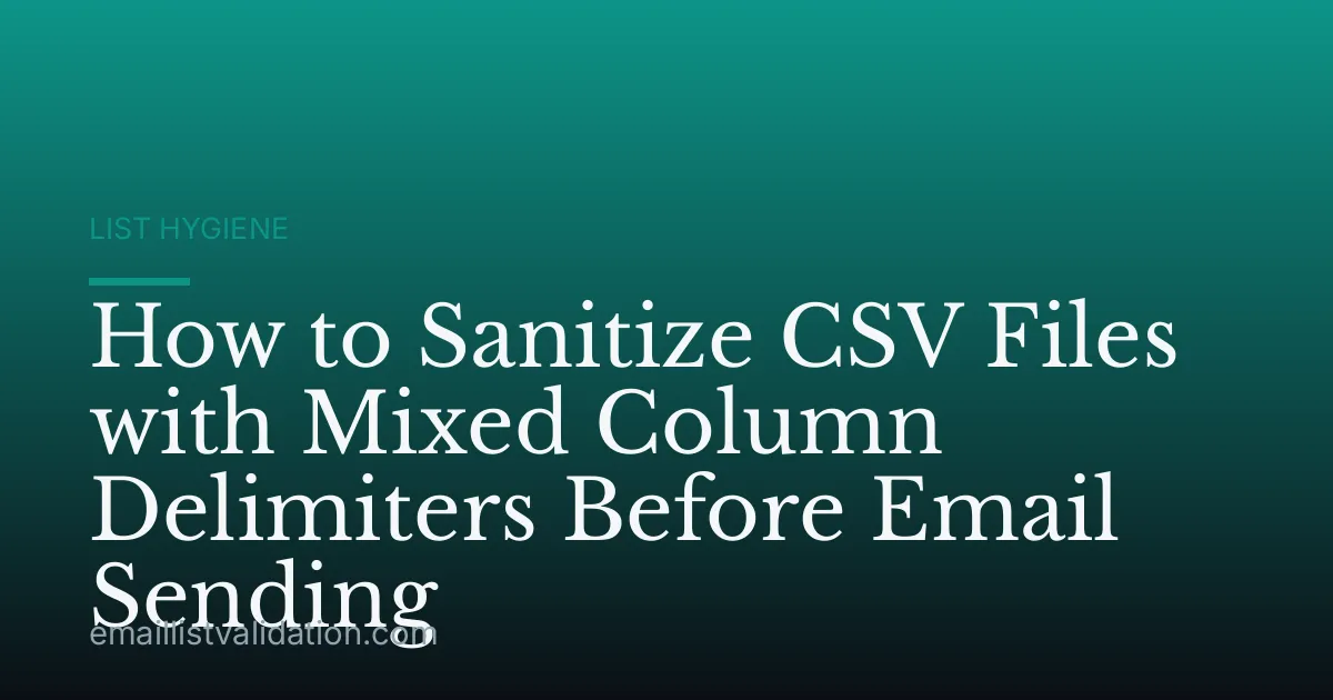 How to Sanitize CSV Files with Mixed Column Delimiters Before Email Sending