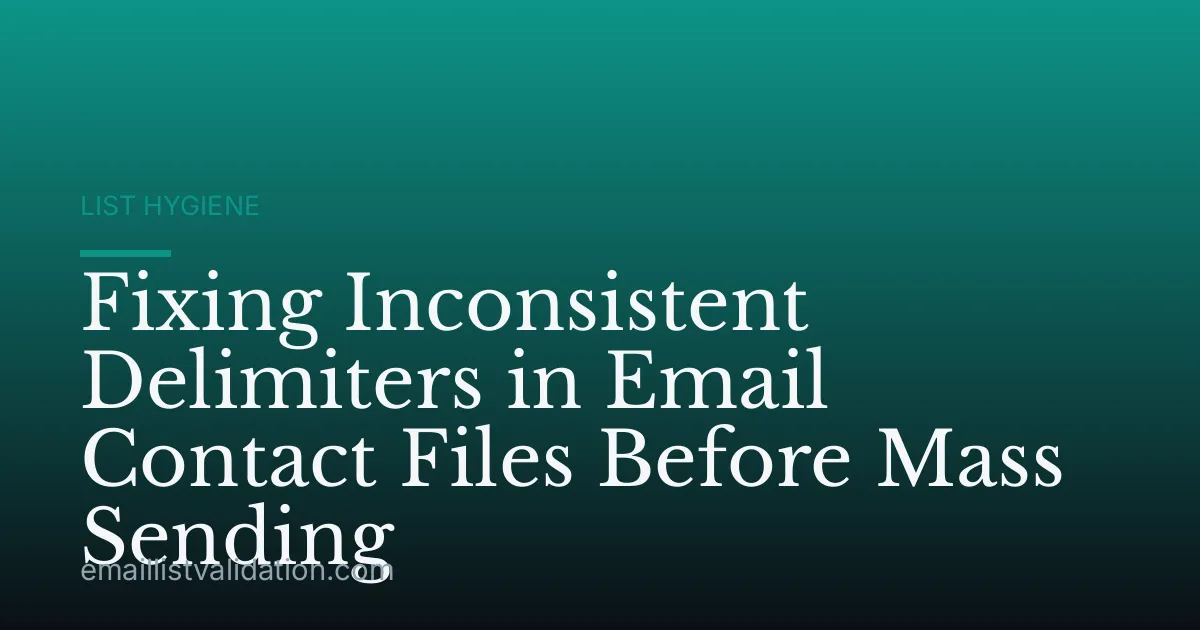 Fixing Inconsistent Delimiters in Email Contact Files Before Mass Sending