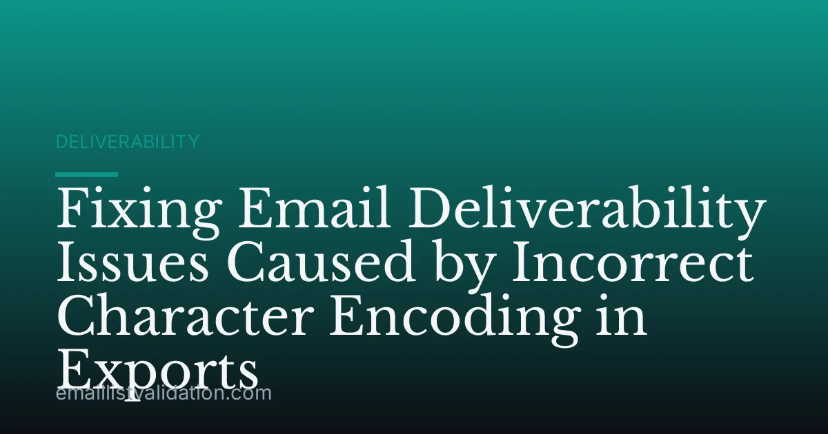 Fixing Email Deliverability Issues Caused by Incorrect Character Encoding in Exports
