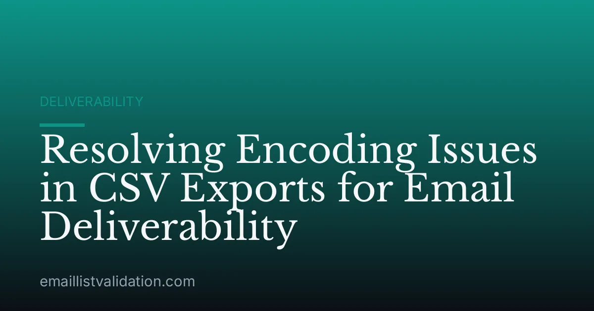 Resolving Encoding Issues in CSV Exports for Email Deliverability