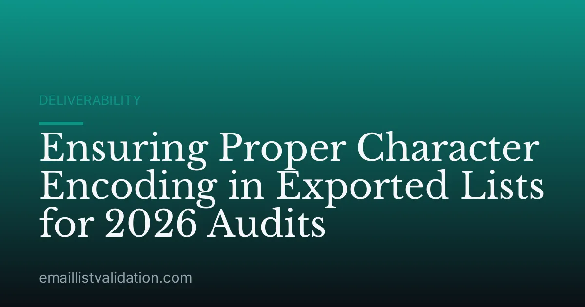Ensuring Proper Character Encoding in Exported Lists for 2026 Audits