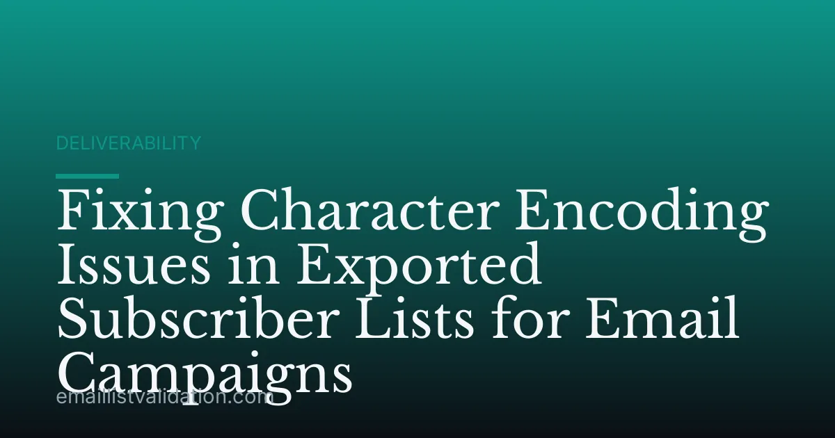 Fixing Character Encoding Issues in Exported Subscriber Lists for Email Campaigns