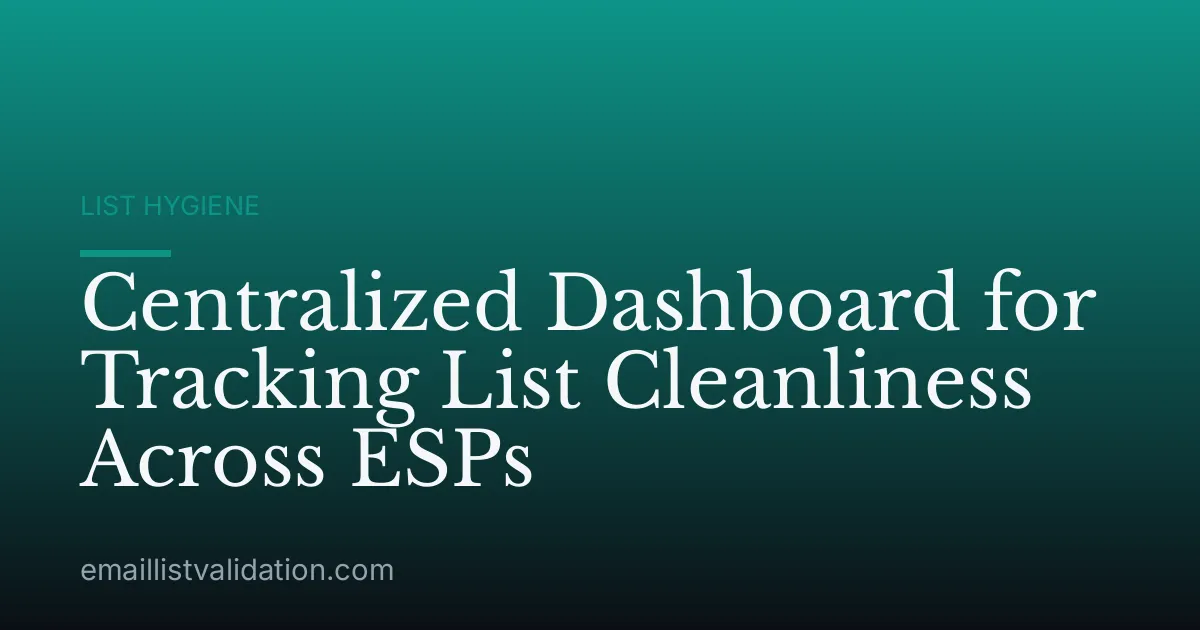 Centralized Dashboard for Tracking List Cleanliness Across ESPs