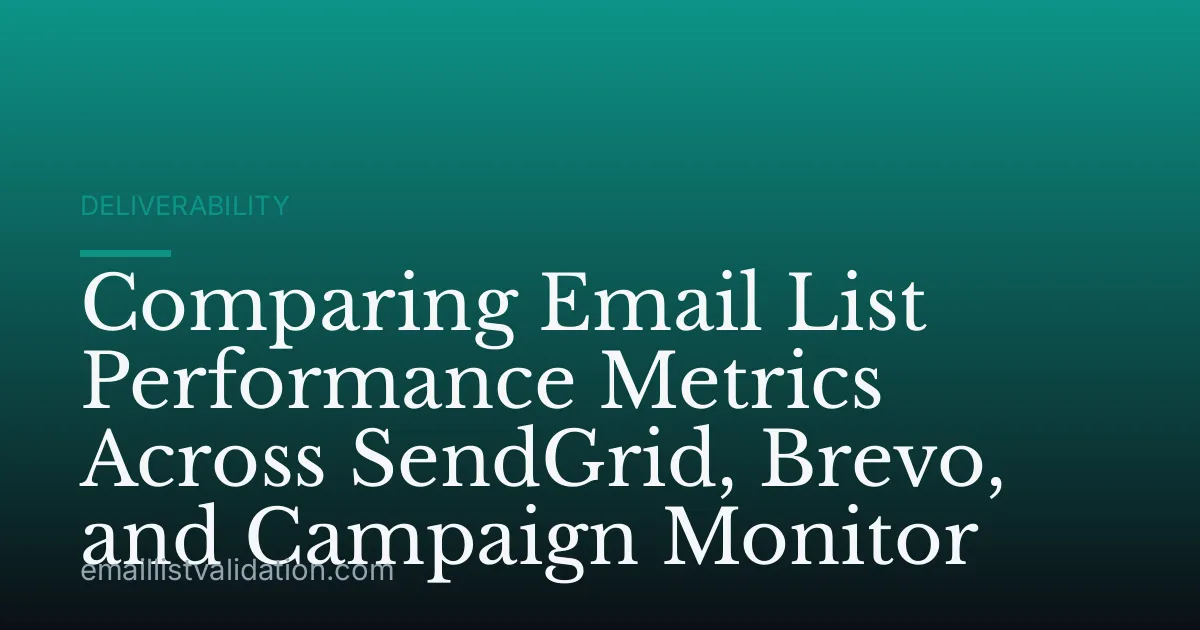 Comparing Email List Performance Metrics Across SendGrid, Brevo, and Campaign Monitor